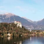 Tina Desai Instagram - Castle Bled on the cliff, and the Assumption of Maria church on a little island on the famous Lake Bled (accessible by lil boats), wrapped around by the Julian Alps.😍😍😍 #slovenia🇸🇮