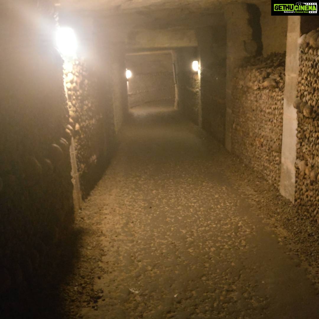 Tina Desai Instagram - Catacombs, Paris. At 20 metres below the ground, and bones centuries old around you, this is creepy!