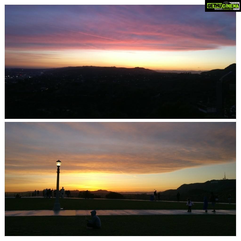 Tina Desai Instagram - Totally unreal! #sunset #griffithobservatory #california #nofilter