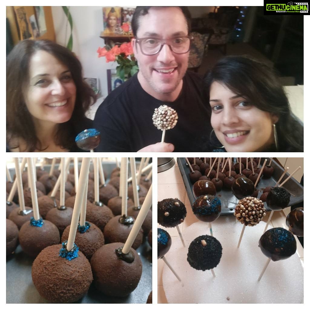 Tina Desai Instagram - GREAT eve making cake pops with @jeffreypaulbeauty !!! N they taste divine!!!