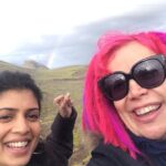 Tina Desai Instagram – With Lana and the #rainbow in #Iceland #Sense8
