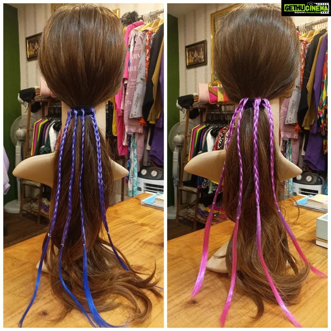 Vanitha Vijayakumar Instagram - Multi colored strands braided hair extensions with rubber bands🌈👧🏻 swipe left to see the available colors🎨 Dm us for price & details📩 #vanithavijaykumarstudios #earring #crystal #stone #style #stylish #chennai #girl #ootd #outfit #clothing #brand #picoftheday #photooftheday #instafashion #instagood #instadaily #shopping #makeup #accessories #styleblogger #fashion #fashionblogger Khader Nawaz Khan Road