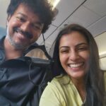 Varalaxmi Sarathkumar Instagram - Never had such a good flight to hyd...haha my favoriteeeeeeee #Thalapathy #vijay right next to me..whaatteew day...thank u @jagadish_palanisamy heheheh....so much fun...ludo..laughter..chit chat..perfect flight..perfect day.. Once a #thalapathyfan allways a #thalapathyfans #thalapathyvijay #varisu #catchingup #flight #fangirl Hyderabad