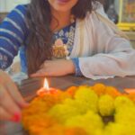 Varshini Sounderajan Instagram - Andhariki Diwali shubhakanshalu 🪔 Costume @harithag_reddy thank you for this amazing outfit Jewels @spurthi_jewels my all time fav ❤️ #varshini #instapost #festivevibes #diwali