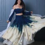 Warina Hussain Instagram - designed my own Diwali lehenga this time 😍 a rugged denim lehenga, first of its kind !!! kaisa laga ??? thank you @lakshcouture for co designing this with me 💙 clicked @advait_vaidya designer @laksh0607 hair @mangalasirsat make up @futane_ravi lehenga idea 💡 yours truly 👽 #denim #lehenga #diwali #lehengaideas #2022 #fashion #warinahussain