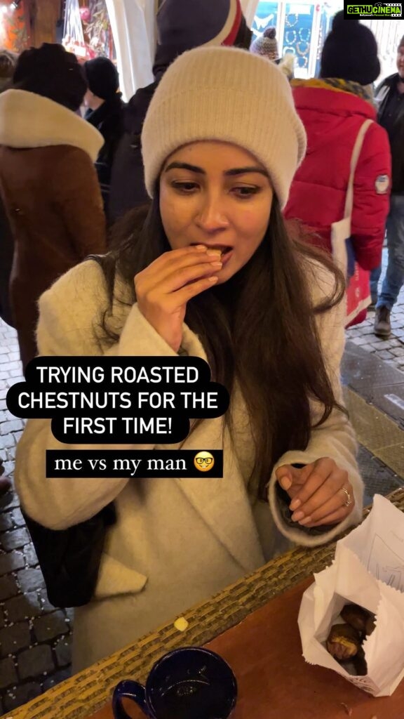 Aditi Chengappa Instagram - Sums us up 😂🌰 They’re super yummy btw! . . . #roastedchestnuts #chestnuts #christmas #weinachtsmarkt #gendarmenmarkt #berlin #berlincity #mitte #winter Berlin, Germany