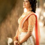 Aditi Shankar Instagram - #navratri2022 with Aditi✨ Day 7: Cheery orange reflecting the colors of the sun, so exuberant and energetic 🧡 On the 7th day of navarathri let positivity rule our thoughts and joy fill our homes. Styled by:- @dr.vinothinipandian Outfit by:- @nirali_design_house MUAH💄:- @vijiknr Photographed by 📸:- @camerasenthil Jewellery 💎:- @jjjewellerymart Location:- @avmgardens Digital Patner:- @cognitiveidealab @rrajeshananda AVM Gardens