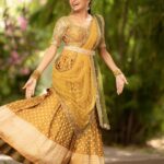 Aditi Shankar Instagram - #navratri2022 with Aditi✨ Day 4: youthful yellow the paragon of happiness and strength . On this 4th day of navarathri I wish you endless cheer and abundant joy. Styled by:- @dr.vinothinipandian Outfits 👗:- @nirali_design_house MUAH💄:- @vijiknr Photographed by 📸:- @camerasenthil Jewellery 💎:- @jjjewellerymart Location:- @avmgardens Digital Patner:- @cognitiveidealab @rrajeshananda AVM Gardens