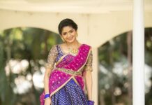 Aditi Shankar Instagram - #navratri2022 with Aditi✨ Day 3: buoyant blue a cerulean elegance presenting a combination of richness and serenity. On this 3rd day of Navratri Wishing sublime bliss for a vibrant you 💙 Styled by:- @dr.vinothinipandian Outfits 👗:- @nirali_design_house MUAH 💄:- @vijiknr Photographed by 📸:- @camerasenthil Jewellery 💎:- @jjjewellerymart Location:- @avmgardens Digital Patner:- @cognitiveidealab Flowers:- @poovai_bridal_flowers @rrajeshananda AVM Gardens