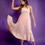 Aditi Shankar Instagram - Pastel dream ✨ #viruman promotions Styled by: @dr.vinothinipandian Photographed by: @kiransaphotography Outfit👗: @bandananarulaofficial MUAH💄: @pinkylohar Jewellery💎: @JCSjewelcreations