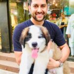 Aftab Shivdasani Instagram - Can’t figure out who’s happier...? 🤔😍 #notmydog #stbernard #joy