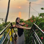 Ahana Kumar Instagram - Sometimes all I need is peace , quiet , flowers and a sunset :) At @privaseabeachvilla , a lovely little quaint cute villa I found out at Varkala. Going to come over every time , all I want to hear is the sound of waves and chirp of birds 🌊🦜