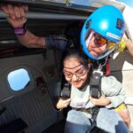 Ahana Kumar Instagram – kinda proud of myself for smiling and jumping out like a happy little birdie , on my second sky dive in 4 months , 13000 feet up in the sky 🦋🤍 Palm Jumeirah Island