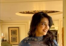 Aishwarya Lekshmi Instagram - #MattiKusthi Promotions in Hyderabad Outfit : @devnaagri Earring : @sangeetaboochra @chamierschennai Styling : @styledbysmiji Hair : @ganesh_hair_architect