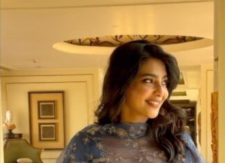 Aishwarya Lekshmi Instagram - #MattiKusthi Promotions in Hyderabad Outfit : @devnaagri Earring : @sangeetaboochra @chamierschennai Styling : @styledbysmiji Hair : @ganesh_hair_architect
