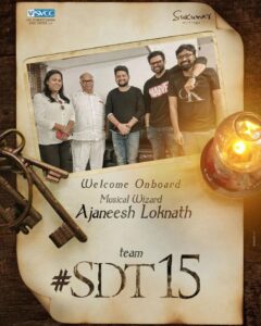 Ajaneesh Loknath Instagram - Very excited and thrilled to be part of this project #SDT15 Thank You #BVSNPrasad Sir for having me on board.

@jetpanja @iamsamyuktha_ @karthik_cinema @aryasukku @svccofficial @sukumarwritings @bobby_c_r #abbsstudio