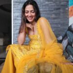 Amala Paul Instagram - Carrying a bit of sunshine with me. 🌞🌻 Outfit: @t.and.msignature Tight hugs dear Tiya for the outfit! 🤗👗 Jewellery: @m.o.dsignature 💍💎 #ootd #athome #sunshine #yellow #indianootd #ethnic #amalapaul Home Sweet Home