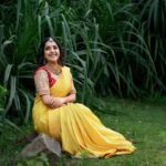 Amrutha Nair Instagram - Yes am smiling because god is always teaching me to be strong ♥️ 📸 @vipinjkumar MUA @roshnistvm Attire @isha_collections_by_rubiya Ornaments @noopura_by_geethu_ullas