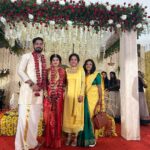 Amrutha Nair Instagram - I cant think of 2 people perfect for this journey than these two let yours life will be beautiful as the love of smile you both have ...happy married life dears❤️ @_aiswarya_devi_official_ Ma costume @shreyasboutique2016 MUA @roshnistvm #sativiansmedia Thiruvananthapuram, Kerala, India