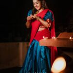 Amrutha Nair Instagram - മംഗളദീപവുമായി തൃകാർത്തിക യുണരുകയായി ❤❤ Attire @pradwana 📸 @colorpadam_photography #sativiansmedia Thiruvananthapuram, Kerala, India