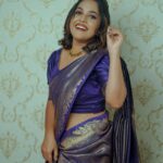 Amrutha Nair Instagram - ❤Girls are dam cute when they wear saree😄❤❤ 📸 @colorpadam_photography Attire @rucira_collections MUA @blushingtone_beauty_salon . . . #xsativafamily❤️ #sativiansmedia Trivandrum, India