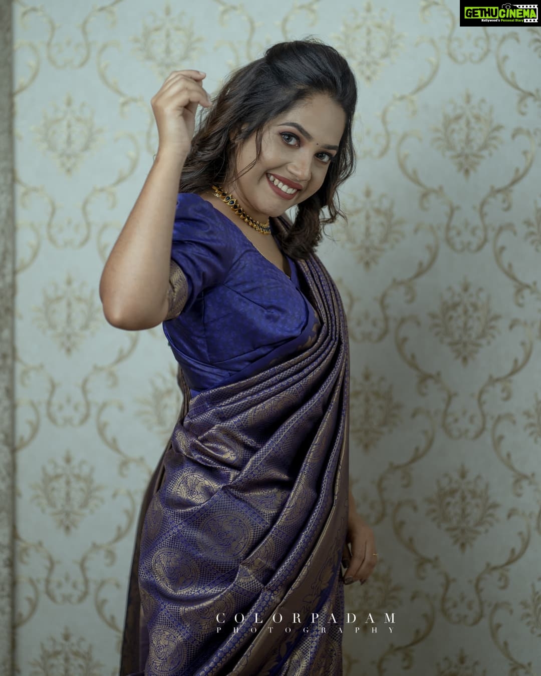Amrutha Nair Instagram - 💜 Every women's success should be an inspiration to another.. ❤ 📸 @colorpadam_photography Attire @rucira_collections MUA @blushingtone_beauty_salon #sativiansmedia Thiruvananthapuram, Kerala, India