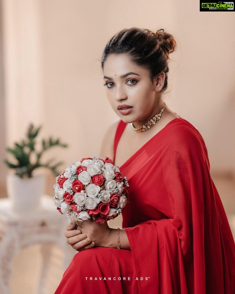 Amrutha Nair Instagram - Wearing the supermecy of Love ! Red is love and Power! Lady in Red ♥️ 📸 @jithuthampifm @travncoreads Outfit @bybbecca MUA @brides_of_deepthi