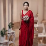 Amrutha Nair Instagram – Wearing the supermecy of Love ! Red is love and Power! Lady in Red ♥️

Outfit @bybbecca 
📸 @travancoreads  @jithuthampifm 
MUA @brides_of_deepthi
Team @t_bibin_babu_ @signature_by_jithin @padma_kumar_vinu