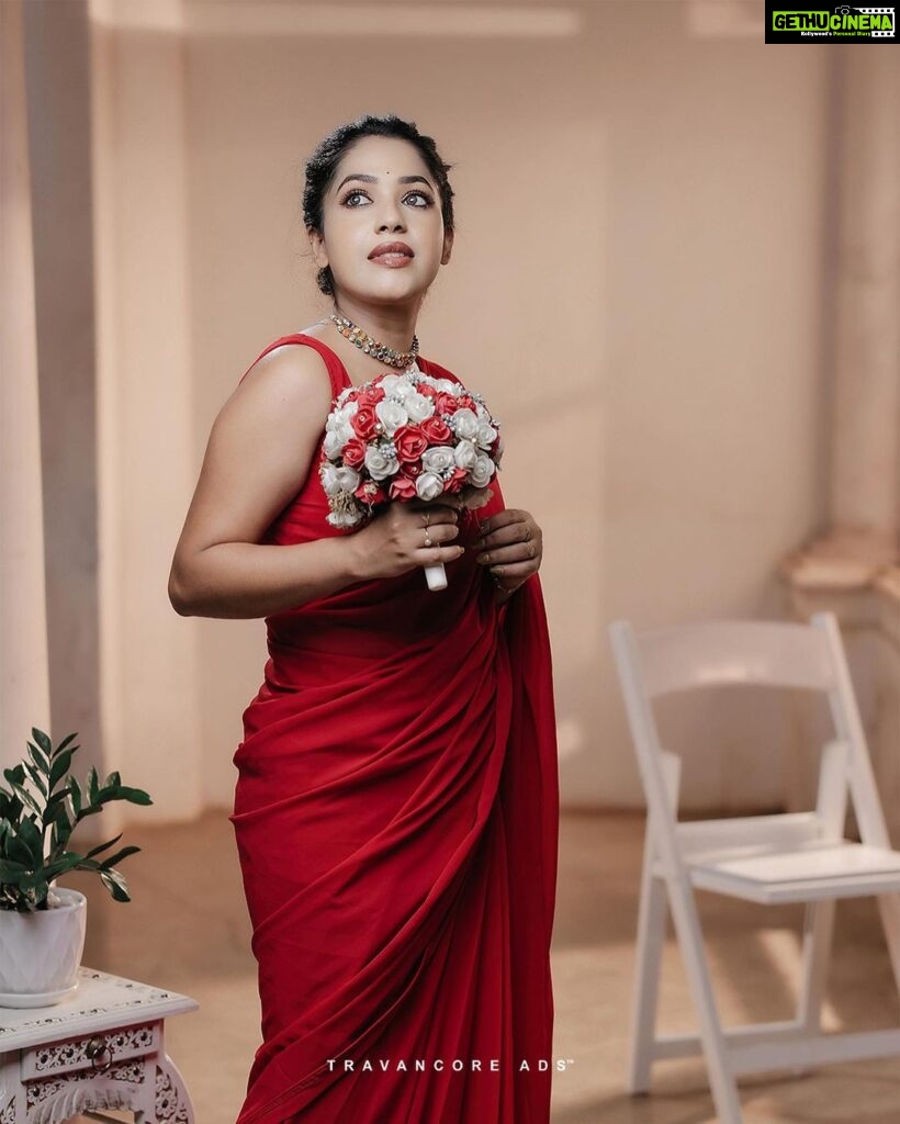 Amrutha Nair Instagram - Wearing the supermecy of Love ! Red is love and Power! Lady in Red ♥️ Outfit @bybbecca 📸 @travancoreads @jithuthampifm MUA @brides_of_deepthi Team @t_bibin_babu_ @signature_by_jithin @padma_kumar_vinu