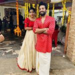 Amrutha Nair Instagram - ❤350k Family ❤😘 Ma swantham bro 😘❤@noobin_johny Attire @pradwana Thiruvananthapuram, Kerala, India
