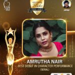 Amrutha Nair Instagram - ❤The key is not the will to win. Everyone has that. It is the will to prepare to win. That's important. Don't let yesterday take up too much of today. Thanking You Prasobh Kailas Production House for considering me as The Best Debutant In Character Performance. I am very delighted and thankful to each and every one who supported me in my thick and thin. My Family, Friends, Directors, Producers, and all my colleagues for keep faith in me. Thank You All🙏🏼❤❤😘 @mollywood_flicks_award @kailas_productionhouse @kaila_skailas_ @revolka_modeling_company @aarjeeevent @chancegroupeventsindia