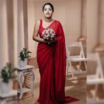 Amrutha Nair Instagram – Wearing the supermecy of Love ! Red is love and Power! Lady in Red ♥️

Outfit @bybbecca 
📸 @travancoreads  @jithuthampifm 
MUA @brides_of_deepthi
Team @t_bibin_babu_ @signature_by_jithin @padma_kumar_vinu