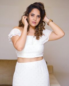 Anasuya Bharadwaj Instagram - Mindset is everything 🐇🤍

Outfit & Styling @gaurinaidu 🤍
Pic edits: @teamartviewworks 🤗

For a launch in Nellore ❤️🤗