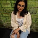 Angana Roy Instagram - Chashmish. 📸@ayan.bhattacharjee_ #specs #saturday #chashmish #whitenails #postoftheday #october #bangles #banglestack #positivevibes #durgamaa #kohleyes #greenwall #cafedecor #lovefromA