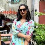 Angana Roy Instagram - Just Pujo things #blueaesthetic #durgapuja #shoshti #lookoftheday #bluedresses #sunglasess #shadeseqgloss #shadesofblue #lovefromA #october #sundaypost #anganaroy #greenery #cafedecor #cafes
