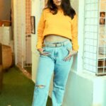 Angana Roy Instagram - Hello Winter! 📸@oindrilabhol 👗@thecoup.in Earrings by @rubibyritika #hellowinter #yellowaesthetic #cafephotography #casualphotoshoot #pastelaesthetic #winterfashion #falloutfit #autumnmood #moodedits #sundaypost #lovefromA Kettleberry CoffeeBreak