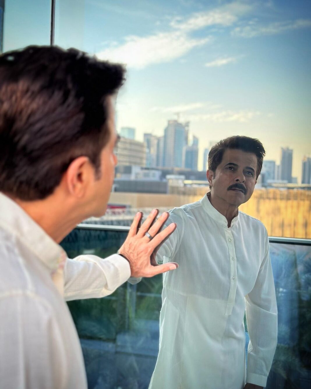 Anil Kapoor Instagram - Portrait Mode On! Back in Dubai for the launch of the New Malabar Gold And Diamonds store! @malabargoldanddiamonds Dubai, United Arab Emirates