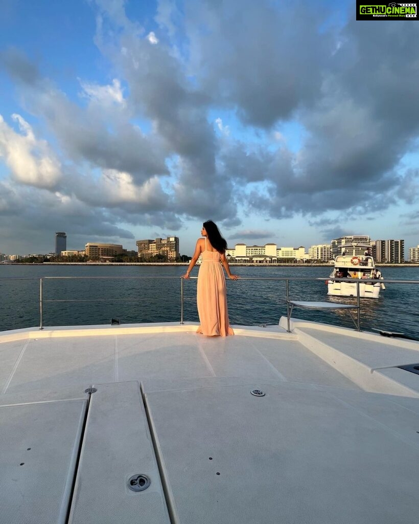 Anisha Victor Instagram - What happened next was amazing 🌊 I got to swim from one yacht to the other in this dress. It felt beautiful and liberating and left me leaving for more. Oh and yes I did feel like a Disney princess for those 15 minutes. #notgulity #dream #sea #yatch #dubai Dubai Marina