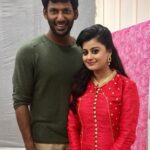 Ansiba Hassan Instagram – Throwback @actorvishalofficial  Such a humble talented person ❤️. #vishal #ansibahassan #kollywood