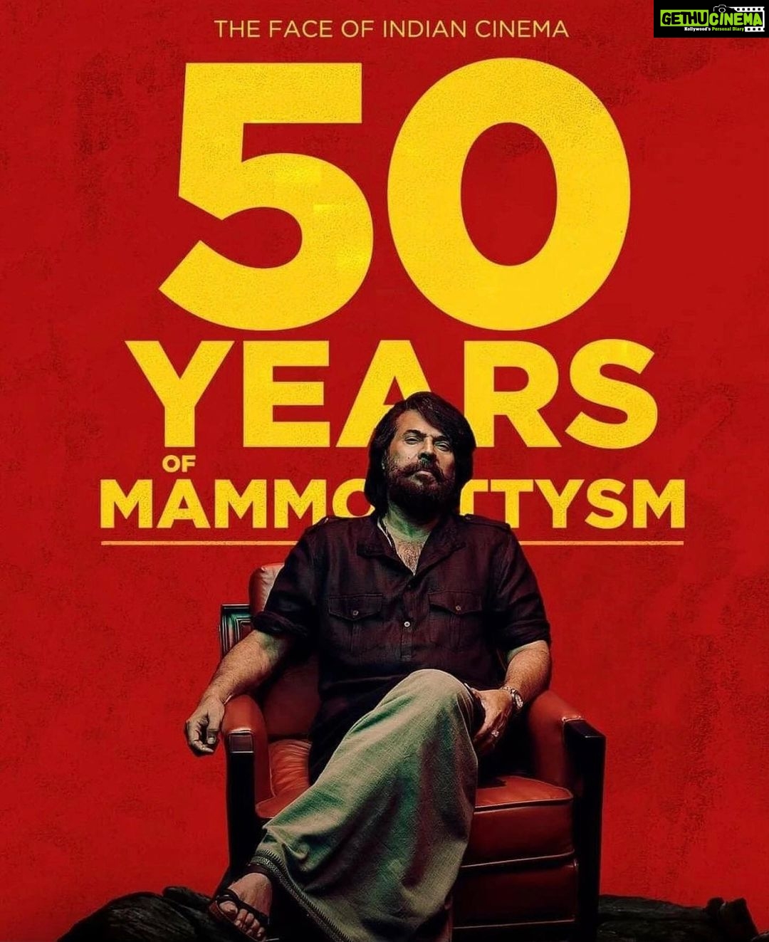 Ansiba Hassan Instagram - The king of Indian cinema @mammootty sir completed 50 years in silver screen ❤️. We are lucky to have you dear Mammukka ❤️❤️❤️❤️❤️. Love you lotsssssssssss #mammootty #mammookka #mammootysm #faceofindiancinema #fangirl #mollywood #kingofindiancinema