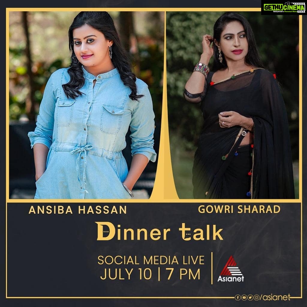 Ansiba Hassan Instagram - Stay tuned!!! @asianet #asianetdinnertalk #asianet #ansibahassan #live #socialmedialive #weekend #saturday