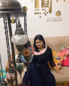 Ansiba Hassan Instagram - Celebration @ home 🏡  Costume @nirvi_collections_by_jilsa  pc @a_f_z_a_l_  #eidmubarak #staysafe #stayhome