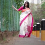Ansiba Hassan Instagram - Always love to wear saree 🌸 Camera @sal_jith_c_s , designing @_the__brown__boy , costume @dakshabridalcouture #sarilover #sarilove #whitesari #ansibahassan