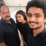 Ansiba Hassan Instagram - Girl in black with brother @hazeeb_hazzn and Roshan sir ❤️@ Anisha antony wedding reception , costume @bijnadesigns wedding reception . Styling @laamiya.c.k ( Thank you dear for this wonderful outfit 💃) Chakolas Pavilion