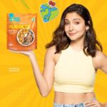 Anushka Sharma Instagram - Clearly couldn't wait for lights, camera, action. I blame those delicious crunchy nuggets for the B̶o̶o̶-b̶o̶o̶ blue-blue. #Blooper #Blueper #BlueTribeFoods #PlantBasedMeat #PlanetFriendlyTribe #PlantBasedChickenNuggets #collab