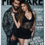 Arjun Kapoor Instagram - Gleaming on the @filmfare cover with the one and only @tarasutaria 💯 . . @kunalgupta91 @rahulvijay1988 @aalimhakim @bashirsayyed.hair @vickybanatkar @robertson_lyngdoh_ . . @sujithapai @anewradha @mayuxkh @ash_pote @tanisha_bhattacharyya . . @zegnaofficial @hermes @gstarraw_india @reliancebrandsltd