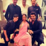 Arjun Kapoor Instagram - The Sons & Grandsons in black(almost) with the main woman of the house for Diwali !!!