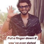 Arjun Kapoor Instagram - What fun! #ArjunKapoor plays the Put A Finger Down (Filmfare Edition) game. ❤️ Styled by: @rahulvijay1988 On Arjun: Shirt: @allsaints @ajioluxe #Wolf777newsFilmfareAwards #FilmfareOnReels #FilmfareAwards #FilmfareAwards2022