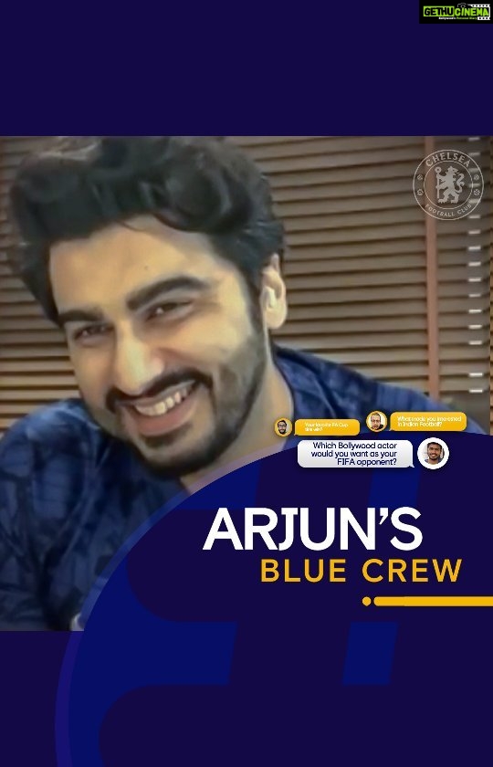 Arjun Kapoor Instagram - The questions keep getting better and better!💯 Find out who’s my favourite person to play FIFA with and why Bhaichung Bhutia has been an important person in igniting my interest for Indian ⚽ Don't forget, the full show is still available on the 5th Stand App! #CFC #ChelseaFc #KTBFFH @chelseafc