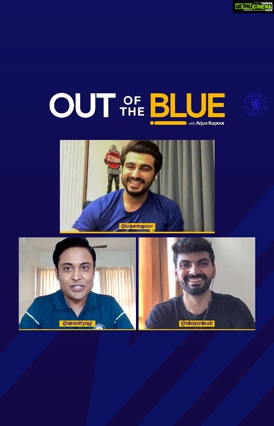 Arjun Kapoor Instagram - Indian🇮🇳 Sport Broadcaster⚽ Chelsea Fan🔵 It was an absolute pleasure to welcome @anantyagi on the latest episode of Out of the Blue with Arjun kapoor! A fantastic person whose journey in life is nothing short of special👏 The full episode is also available to watch now on the 5th Stand App! #CFC #ChelseaFC #KTBFFH @chelseafc